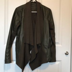 BlankNYC vegan leather and knit jacket